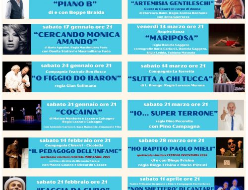 Dal 10 gennaio riprende la stagione teatrale 2025/2026 “ECHI DI RESISTENZA CULTURALE”